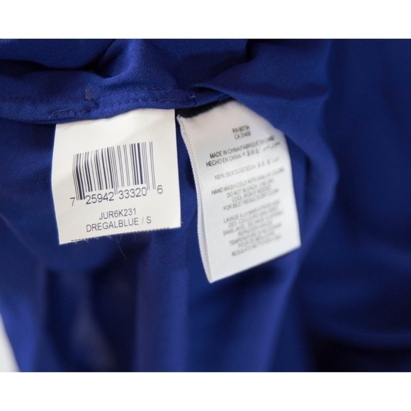 BCBGMaxAzria Dark Regal Blue Purple Silk Dress S - Picture 3 of 5